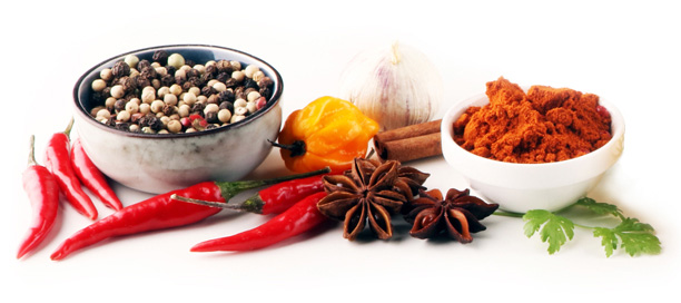 selection of spices and chilies